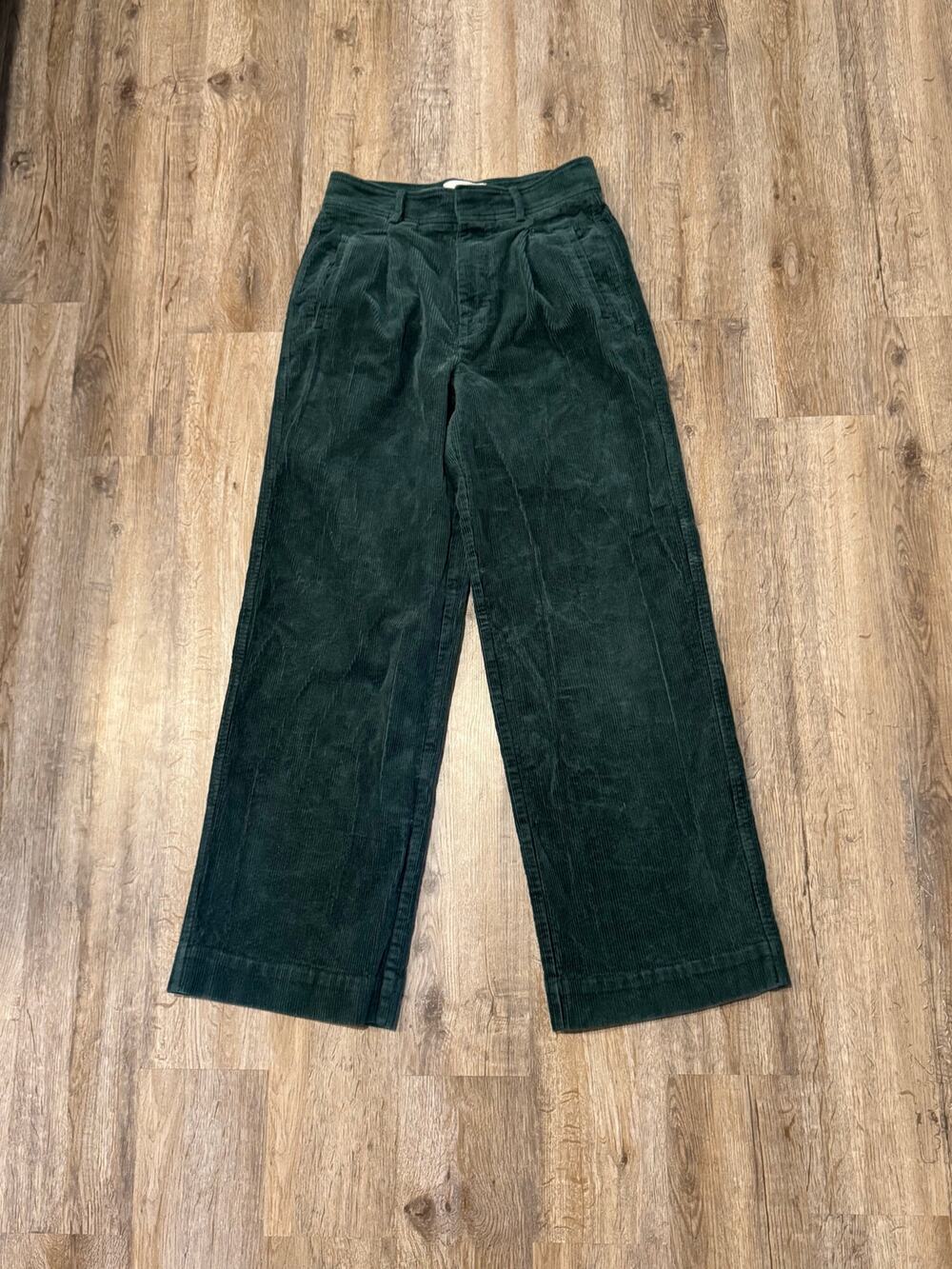 Everlane Women's Green Corduroy Wide Leg Pant Size 6